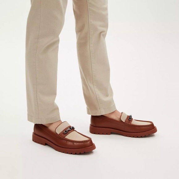 Coach Brown and Cream Chunky Loafers - Picture 3 of 7